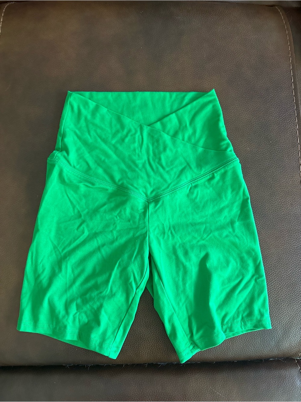 wild fable Bright Green High-Rise Bike Shorts